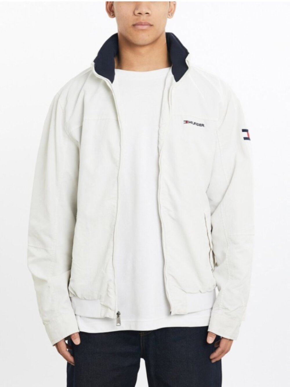 Tommy Hilfiger White Yacht Jacket Windbreaker Waterproof Unisex S-M